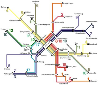 Netzplan Nr. 3: Kappung der ober­dischen Strecke am Steintor