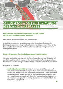 Info-Flyer Grüne Steintor-Bebauung
