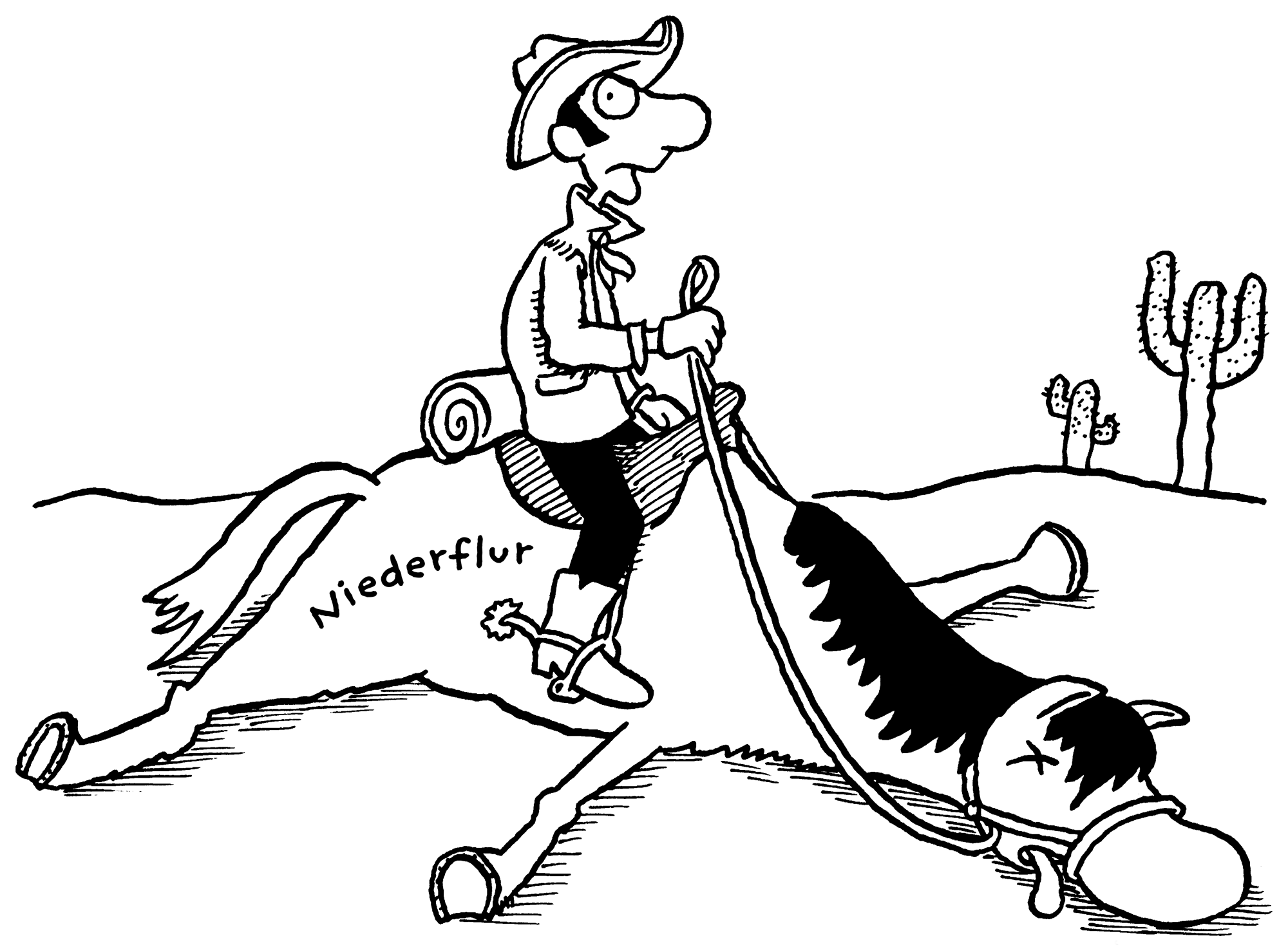 Cartoon „Totes Pferd”